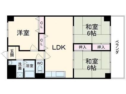 カストルム滝川(3LDK/2階)の間取り写真