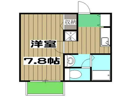 セジュールDEN2001(1K/2階)の間取り写真