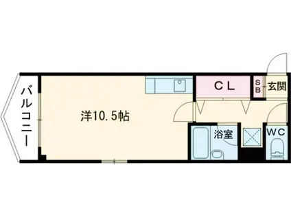 ランブラス桂東(ワンルーム/2階)の間取り写真