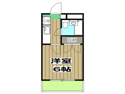 コーポ平成(1K/2階)の間取り写真