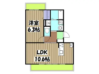 プランドールエリーズ(1LDK/1階)の間取り写真