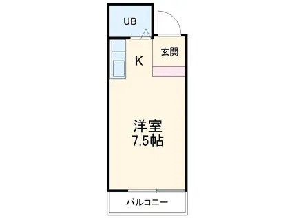 プリマベーラ船橋(ワンルーム/2階)の間取り写真
