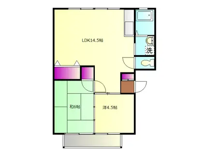 アーバンさつき(2LDK/2階)の間取り写真