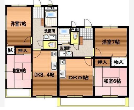 スラージュマンⅠ(2LDK/1階)の間取り写真