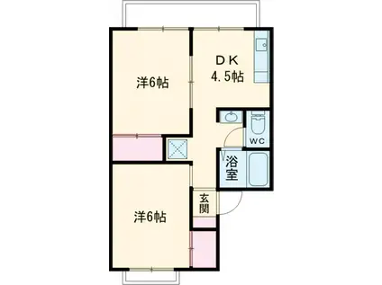 セジュールエル(2DK/1階)の間取り写真