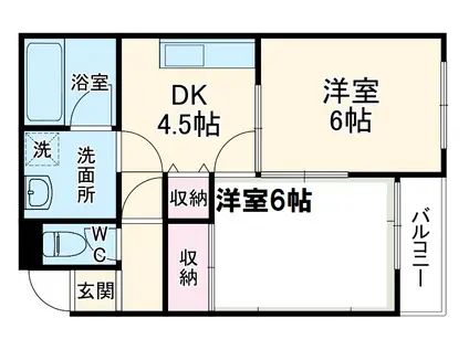 第2みそのハイツ(2DK/1階)の間取り写真