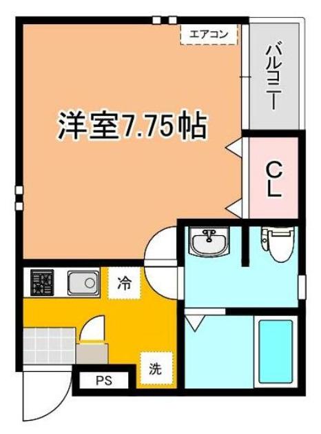 Aレガート新浜松駅西(1K/4階)の間取り写真