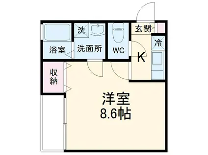 クレフラスト市野町(1K/2階)の間取り写真