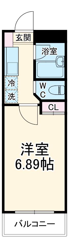 コンフェスト晋栄Ⅲ(1K/2階)の間取り写真