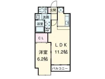 LAURELCOURT常盤(1LDK/14階)の間取り写真