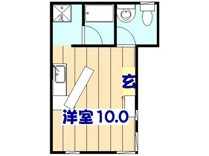 コーポ長谷川(ワンルーム/1階)の間取り写真