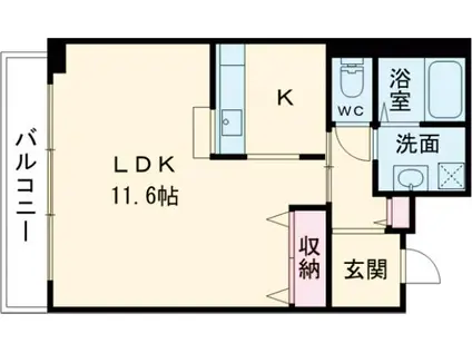 ミュー花水木 弐番館(1K/3階)の間取り写真