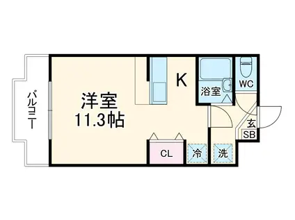 FOREST F(ワンルーム/3階)の間取り写真