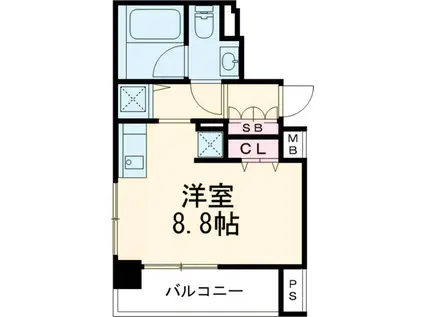 アーバンフラッツ町田(ワンルーム/7階)の間取り写真