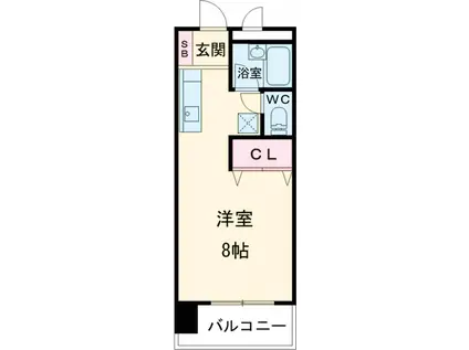 ジオコート桂(ワンルーム/3階)の間取り写真