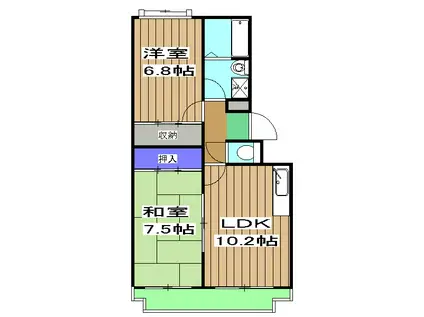 北野マンション(2LDK/1階)の間取り写真