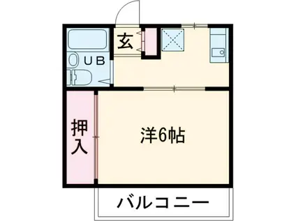 ブルーインKIMURA(1K/2階)の間取り写真