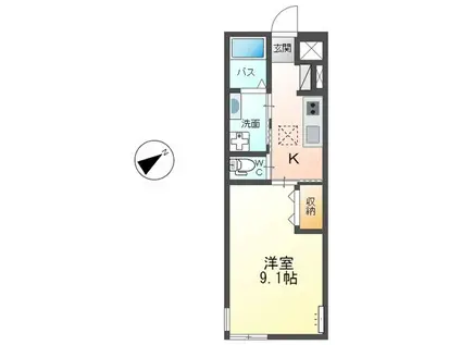 BLUE BLOSSOM(1K/1階)の間取り写真