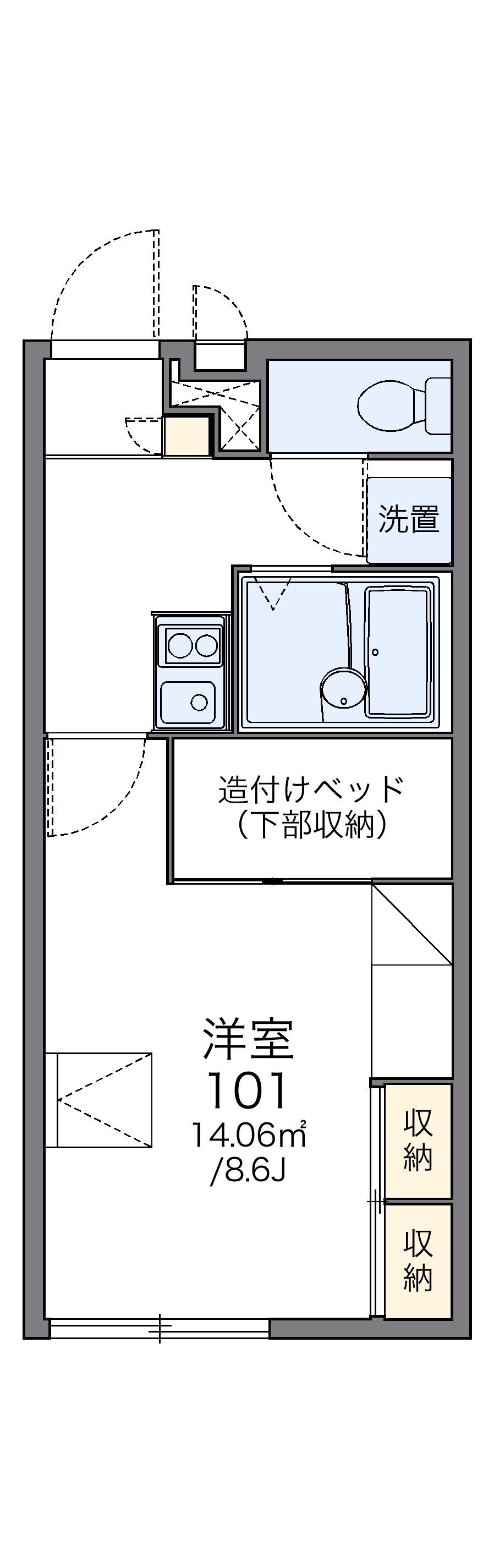 レオパレスプティット メゾン(1K/1階)の間取り写真