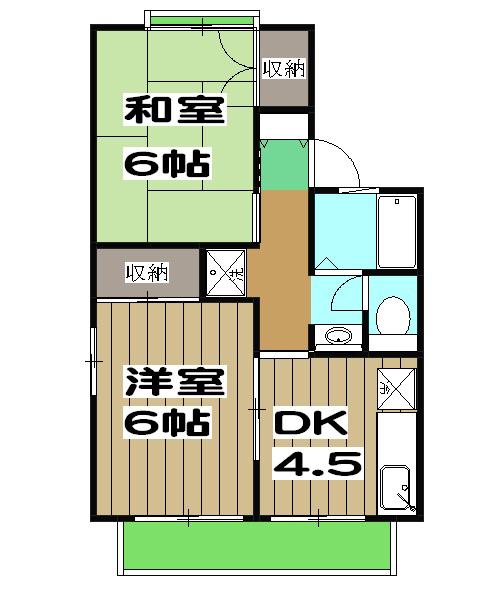 CASA DE 池尻(2DK/2階)の間取り写真
