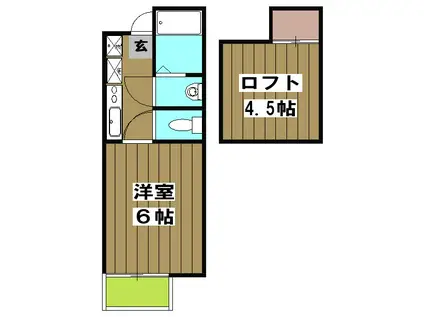 ロフティ山ノ内(1K/1階)の間取り写真