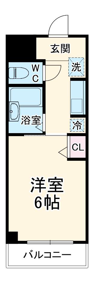 エクシード西院Ⅱ(1K/3階)の間取り写真