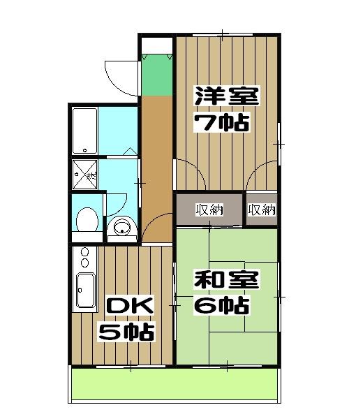 ロイヤルコーポ(2DK/7階)の間取り写真