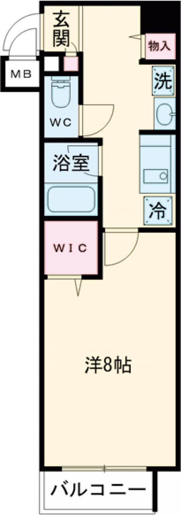 阪急電鉄京都線 西院駅(阪急) 徒歩8分 4階建 築17年(1K/2階)の間取り写真