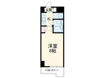 パラドール西院PARTⅠ(1K/5階)の間取り写真