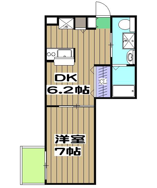 ZINNIA(1DK/1階)の間取り写真