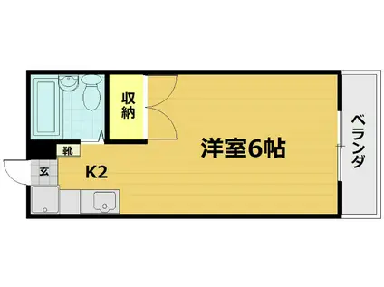 MOUNTAIN(1K/3階)の間取り写真