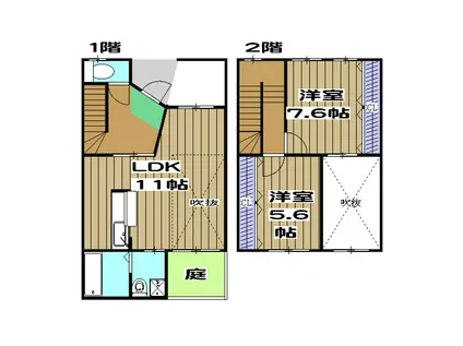 揺籃ガーデン(2LDK)の間取り写真
