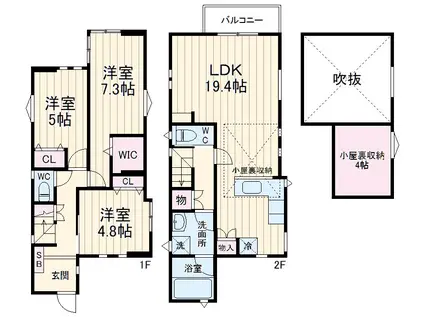 東急東横線 東白楽駅 徒歩5分 2階建 築6年(3LDK)の間取り写真