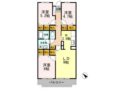 ハイドランジア(3LDK/2階)の間取り写真