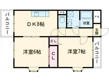 プレミエールクラーテ(2LDK/5階)の間取り写真