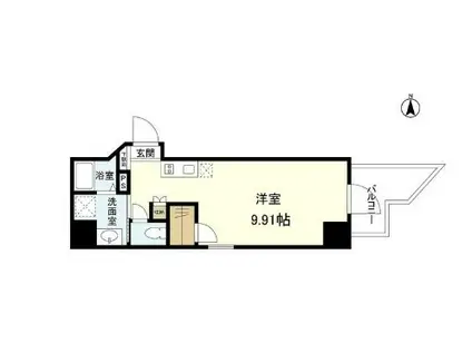 スタイリオ旗の台Ⅱ(ワンルーム/8階)の間取り写真