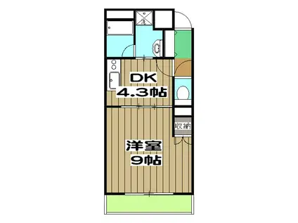 セントポーリア嵯峨野清水町(1K/2階)の間取り写真