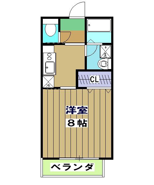 クレスト西京極(1K/1階)の間取り写真
