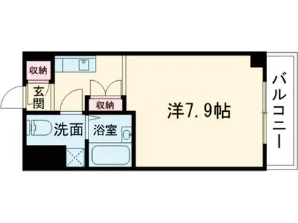 高辻ロイヤルフラッツ(1K/3階)の間取り写真