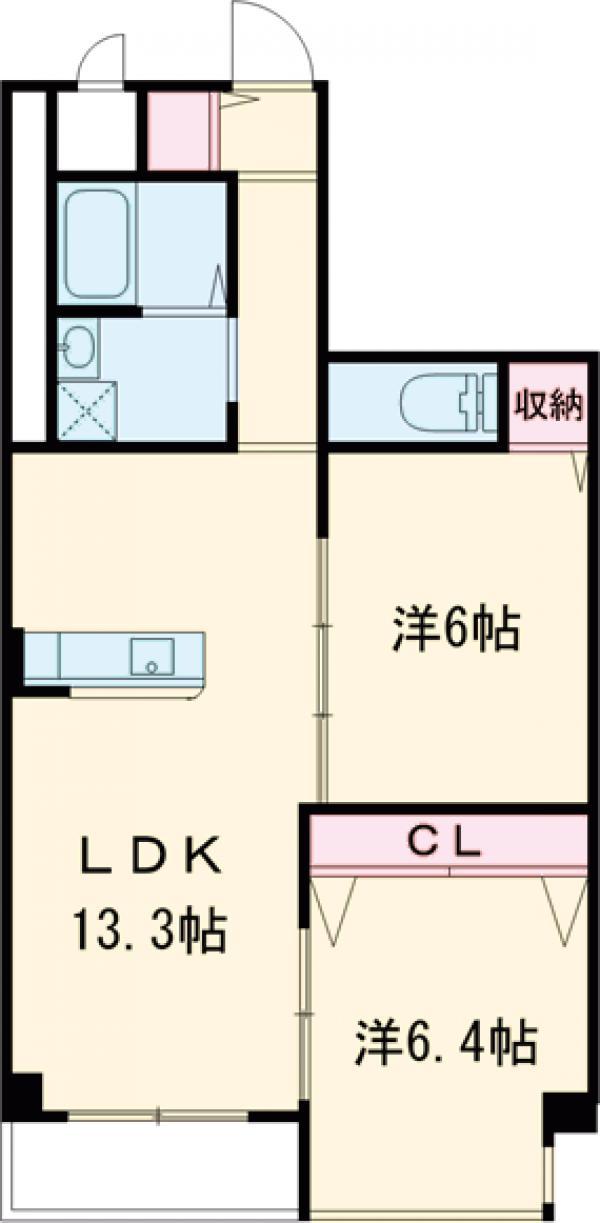 LESPACE AGREABLE(2LDK/2階)の間取り写真