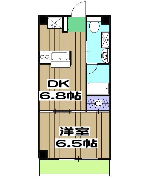 アルビオン(1DK/2階)の間取り写真