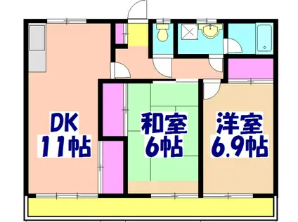 ベルメゾン(2LDK/1階)の間取り写真