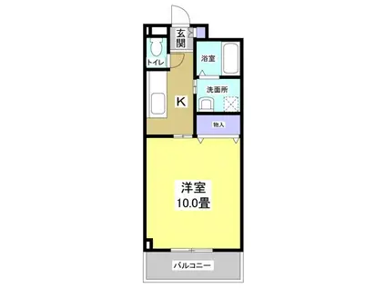 ウインブルドン(1K/3階)の間取り写真