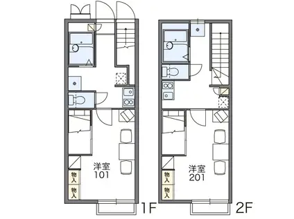 レオパレスセットゥイーリス(1K/1階)の間取り写真