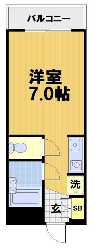 エントピア嵯峨(1K/2階)の間取り写真