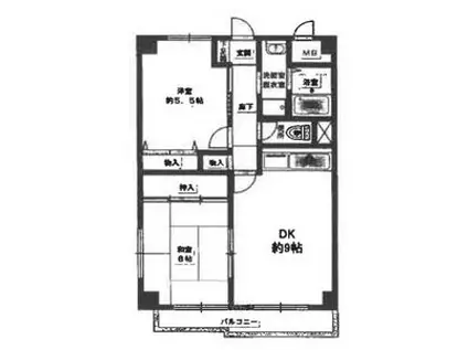 ハイマート宮山台(2LDK/6階)の間取り写真
