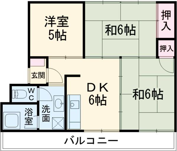 レデント和泉(3DK/5階)の間取り写真