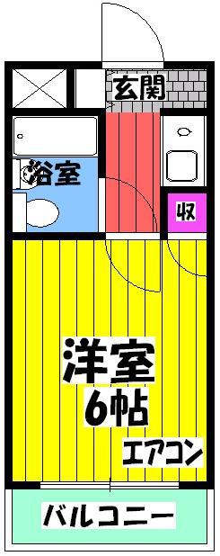 ラフォーレ助松(1K/2階)の間取り写真