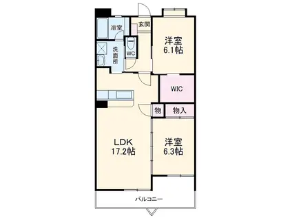 グランドール(2LDK/2階)の間取り写真