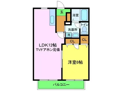 グランメール大宮(1LDK/2階)の間取り写真